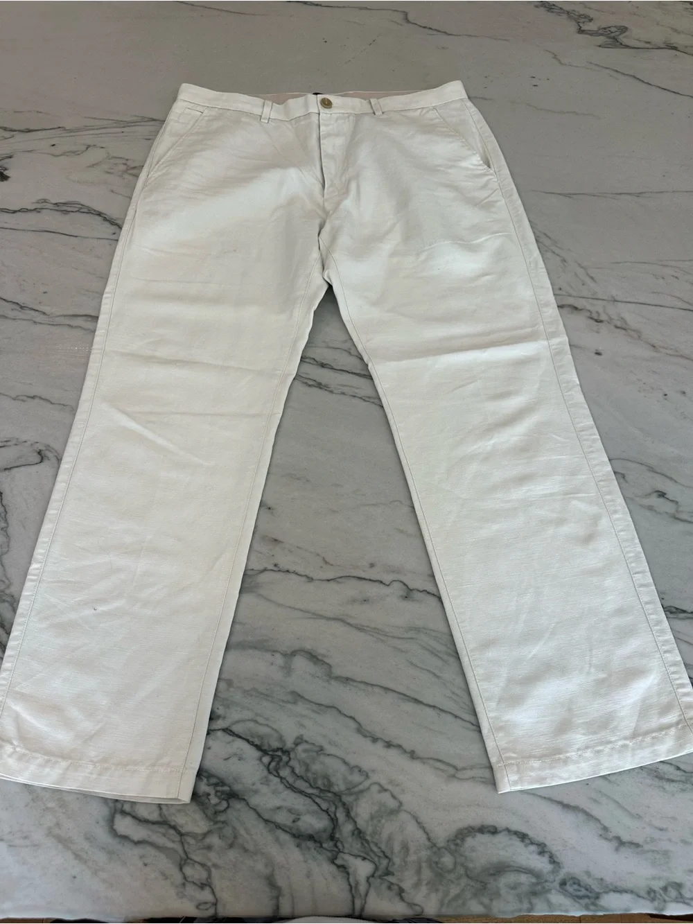 Banana Republic White Straight Pants